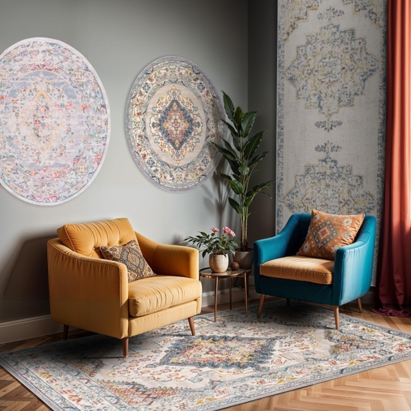 Livabliss Teppich MUNICH, rechteckig, Höhe: 11 mm, Vintage Orientteppich, Kurzflor Boho Wohnzimmerteppich, Läufer Bild 8