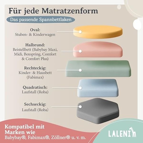 Laleni Spannbettlaken Atmungsaktives weiches und wärmendes Spannbettlaken, Baumwolle, Gummizug: rundum, (1 Stück), Kinderbett, Spielgitter, Wiege oder Stubenwagen mit Rundumgummizug Bild 7