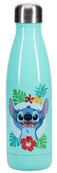 Stitch Trinkflasche - Offiziell lizenziertes Disney-Merchandise, Lilo & Stitch auslaufsichere Metallflasche für heiße & kalte Getränke, Geschenk für Stitch-Fans, 460 ml (15 Fl Oz)
