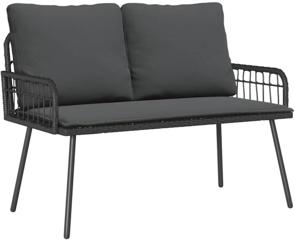 vidaXL Gartenbank mit Kissen Anthrazit 114 x 64 x 90cm Stahl 4108261