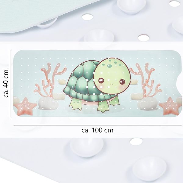 ONVAYA® Badewannen-Antirutschmatte für Kinder | Schimmelresistent und waschmaschinenfest | Badewannenmatte mit Schildkrötenmotiv Bild 2