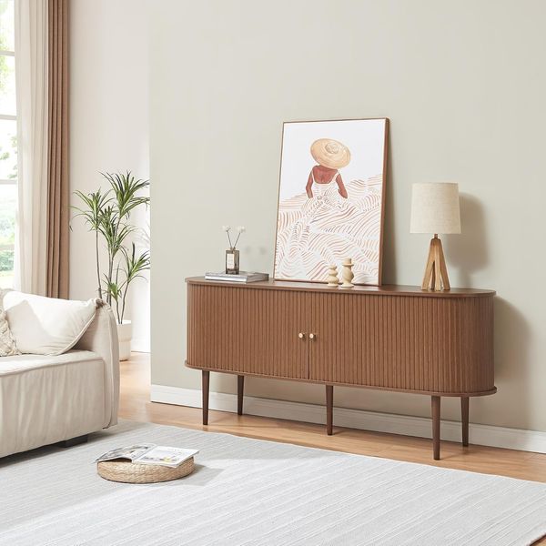 Sideboard Mapia 166x40x70 cm Walnussoptik [en. casa]