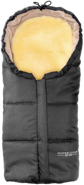 Fußsack Hofbrucker Lammfell-Fußsäckchen Leni für Babyschale und Kinderwagen, warmer Winterfußsack mit echtem Lammfell wind- und wasserabweisend waschbar 80 x 35 cm Made in Germany