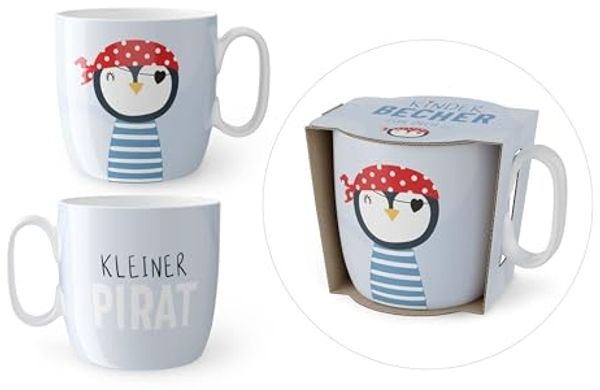 Kindertasse Kinderbecher Tasse Becher Porzellan 150ml la vida Auswahl Motiv Kleiner Pirat 940333