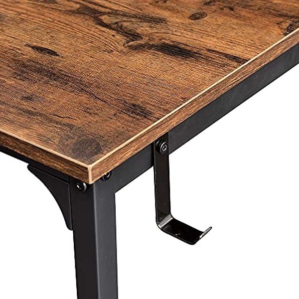 BAKAJI Schreibtisch Arbeitstisch PC-Tisch Arbeitsplatte aus MDF mit Metallrahmen Organizer Organizer Stoffträger und Haken Haus Büro modernes Industriedesign 120x60 x H74 cm Bild 7