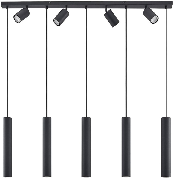 Lindby Hängeleuchte Sanad, Metall, Schwarz IP20, 9 x 10 W LED