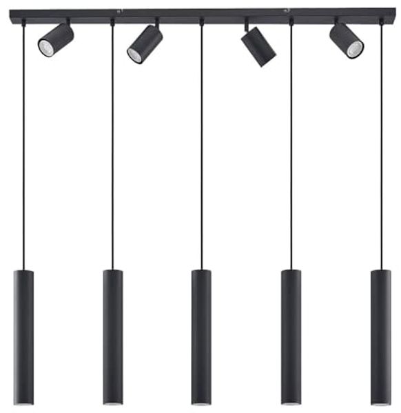 Lindby Hängeleuchte Sanad, Metall, Schwarz IP20, 9 x 10 W LED