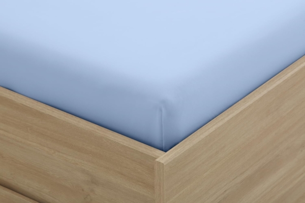 Degrees Home - Collection - Spannbettlaken – 100% Polyester, Hochwertige Mikrofaser, Rundum-Gummizug, Atmungsaktiv & Pflegeleicht, Oeko-Tex Standard -135 x 190 x 33– Himmelblau Bild 3