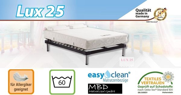 Lux 25 - Orthopädische 11 Zonen Kaltschaum Matratze - Höhe ca. 25 cm - Raumgewicht 40 Kg/m³