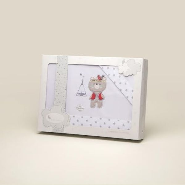 Interbaby 04197-18 Laken für das wiege TIPI OSO, weiss e grau, grau