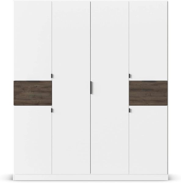 Rauch Möbel Ticao, Drehtürenschrank, Kleiderschrank, Kleiderschränke, Garderobe, Schrank mit Stauraum, 6-türig, 2 Schubladen, Farbe Weiß-Atlantic Oak Dunkel, Holz, 181 x 210 x 54 cm Bild 19