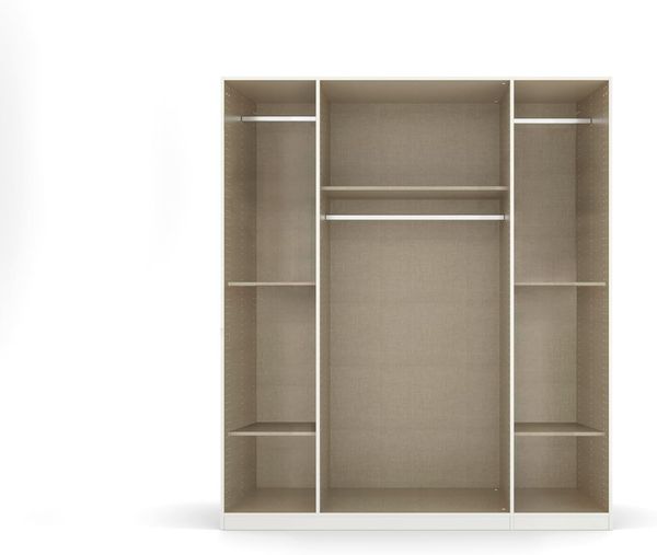 Rauch Möbel Ticao, Drehtürenschrank, Kleiderschrank, Kleiderschränke, Garderobe, Schrank mit Stauraum, 6-türig, 2 Schubladen, Farbe Weiß-Atlantic Oak Dunkel, Holz, 181 x 210 x 54 cm Bild 8