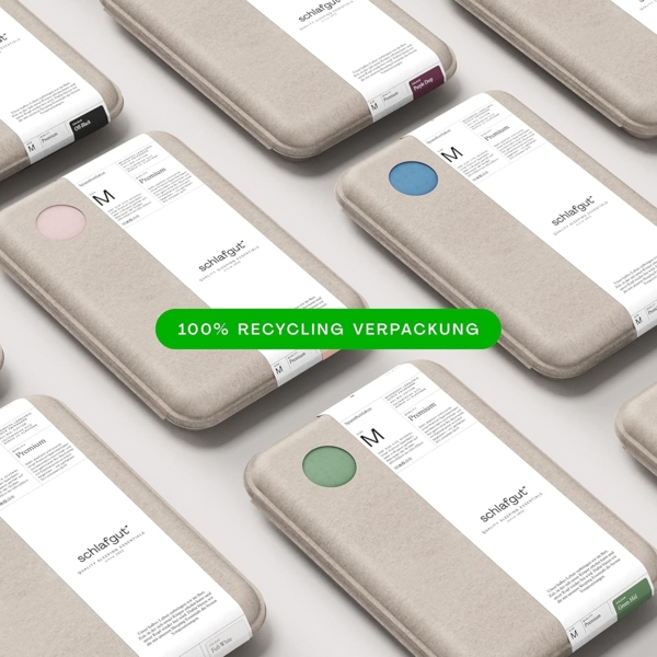 Schlafgut Spannbettlaken Premium, Mako-Zwirn-Jersey, Gummizug: rundum, (1 Stück), Zero Waste Verpackung, PREMIUM Qualität Bild 8