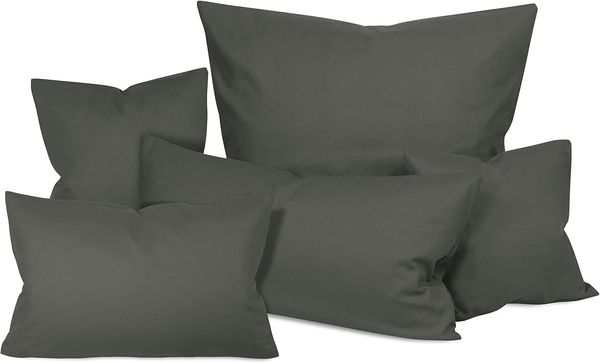 npluseins unifarbene Kissenbezüge im Doppelpack und dezentem Design 1154. 1498, ca. 40x40 cm, Stone Bild 9