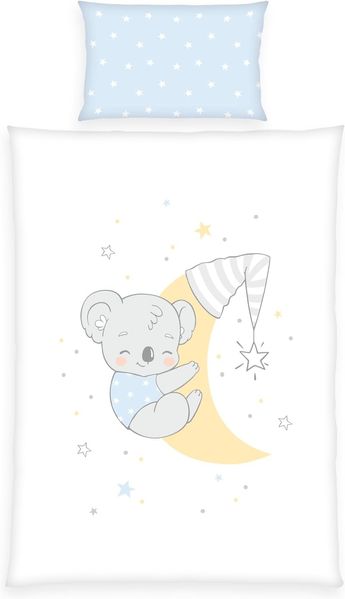 Herding Baby Bettwäsche Koala auf Mond 2 tlg 100x135 cm Baumwolle