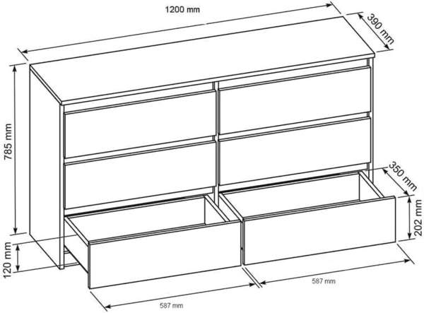meble masztalerz Kommode Mit 6 Schubladen - 120 cm breit – modern, praktisch & geräumig Bild 2