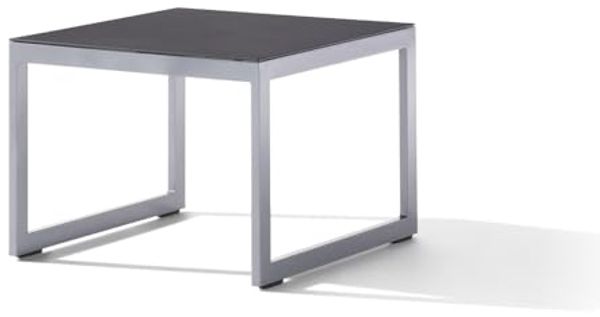 Sieger 602/A Loungetisch mit lackierter Glasplatte, Aluminium Graphit 60 x 44 x 60 cm