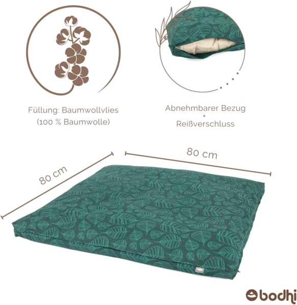 bodhi Meditationskissen Maharaja Collection: Meditationsmatte ZABUTON, deep green Bild 3