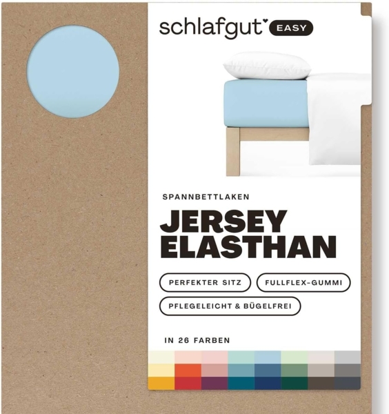 Schlafgut Spannbettlaken EASY Jersey Elasthan, Jersey, Gummizug: rundum, (1 Stück), MADE IN GREEN by OEKO-TEX®