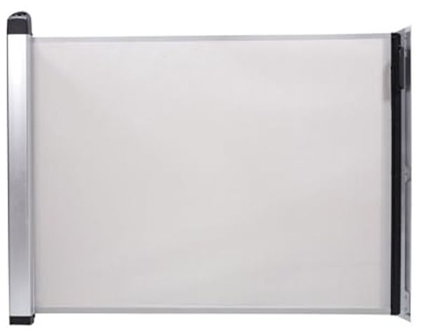 KiddyGuard Sicherheitsgitter für Treppen, mit Aluminiumgehäuse, ausziehbar, bis zu 120 cm, Weiß