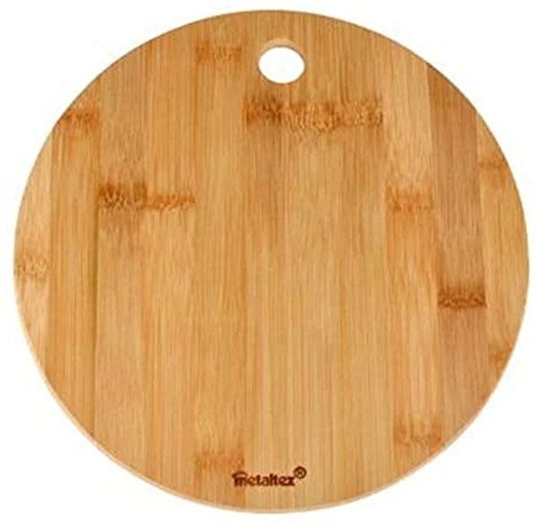 METALTEX 569067010 Schneidebrett Ø 25 cm x 1,0 cm Bambus / Schneidbrett / Schneidebrett Holz