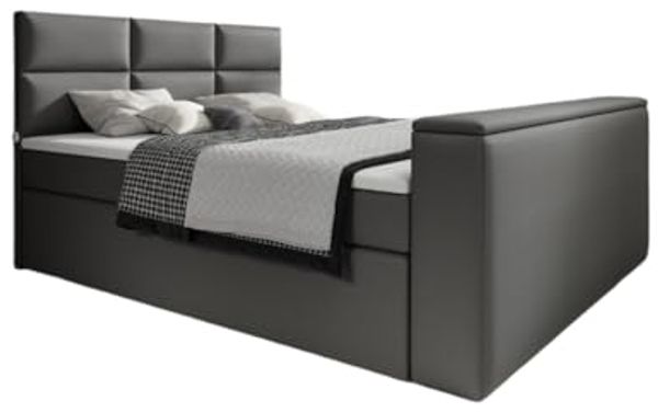 Luxusbetten24 Boxspringbett Carre, mit TV Lift, USB-Anschluss