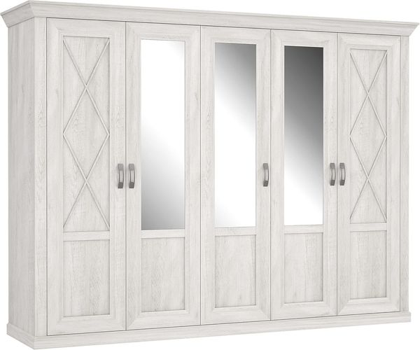 FORTE Kashmir Kleiderschrank, Holzwerkstoff, Weiß/Beige, 268,3 x 204,9 x 65 cm Bild 4