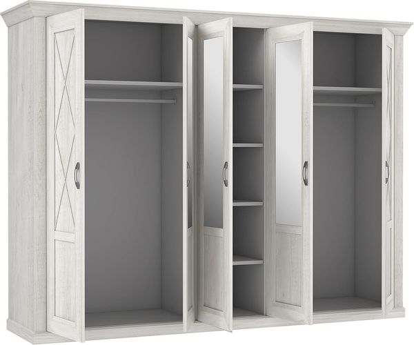 FORTE Kashmir Kleiderschrank, Holzwerkstoff, Weiß/Beige, 268,3 x 204,9 x 65 cm Bild 5