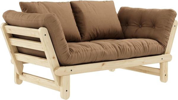 KARUP DESIGN Futonsofa BEAT Gestell Natur Matratze Mocca