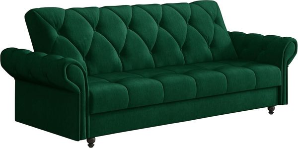 MIRJAN24 Schlafsofa Bona, mit Bettkasten und Schlaffunktion, Holzfüße in der Farbe Schwarz, 240 x 90 x 90 cm
