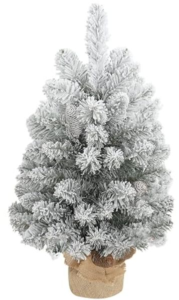 HOMCOM Künstlicher Weihnachtsbaum 72 Zweige, Tannebaum, Realistisches Aussehen, Grün+Weiß