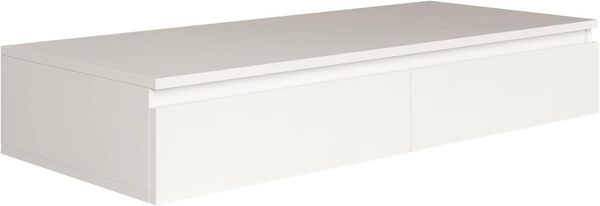 Selsey Schminktisch Hängend Breite 120 cm Weiß Moderner Schminktisch Ohne Spiegel Mit 2 Schubladen Wandmontage, Spanplatte 16 mm, ABS-Kanten, Ideal für Stilvolle Inneneinrichtungen