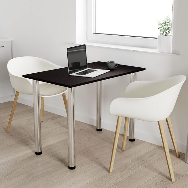 80x60 | Esszimmertisch - Esstisch - Tisch mit Chrombeinen - Küchentisch - Bürotisch | WENGE
