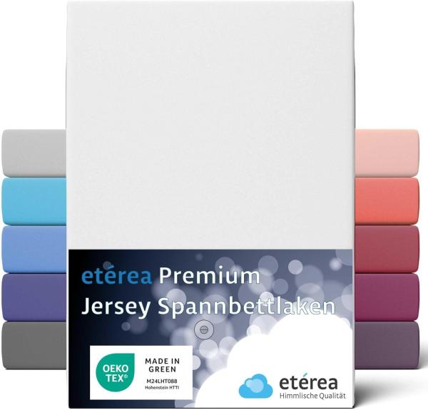 etérea Himmlische Qualität Spannbettlaken etérea Premium Jersey Spannbettlaken 90x200 -, Jersey, Gummizug: rundum, (1 Stück)