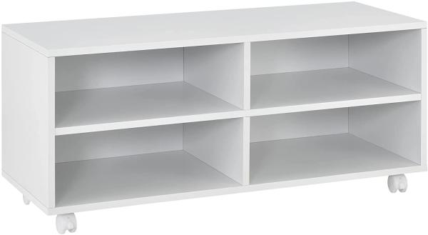 Lowboard mit Rollen Gränne 90x35x41cm Weiß Matt [en. casa]