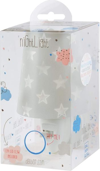 Dalber Nachtlicht Steckdose Kind Baby, LED Nachtlicht für Kinderzimmer, Sterne Stars Grau Bild 5