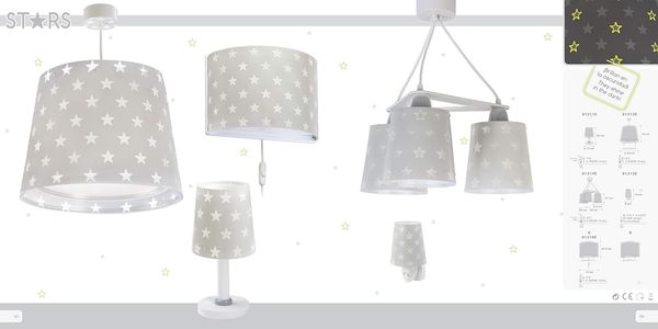 Dalber Nachtlicht Steckdose Kind Baby, LED Nachtlicht für Kinderzimmer, Sterne Stars Grau Bild 6