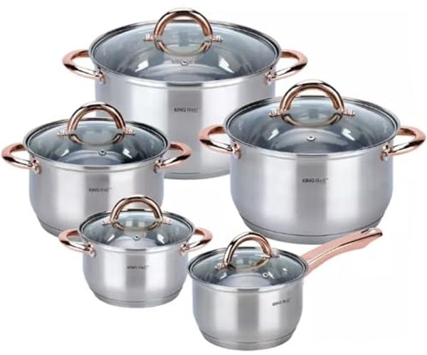 Kinghoff Kinghoff Stahltöpfe 10 Elemente Rosegold KH1764