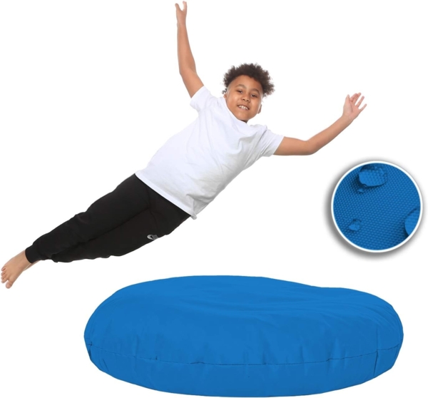 HomeIdeal - Sitzsack 2-in-1 Funktionen Bodenkissen für Erwachsene & Kinder - Gaming oder Entspannen - Indoor & Outdoor da er Wasserfest ist - mit EPS Perlen, Farbe:Königsblau, Größe:110 cm Durchmesser Bild 7