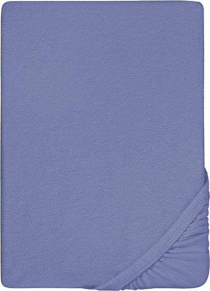 Biberna Frottee-Stretch Spannbettlaken Spannbetttuch 90x200 cm - 100x200 cm Ozeanblau