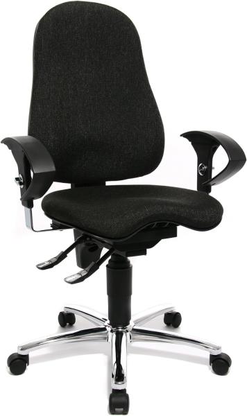 Topstar SI59UG22, Sitness 10 ergonomischer Bürostuhl, Schreibtischstuhl, inkl. höhenverstellbaren Armlehnen, Bezugsstoff anthrazit