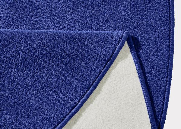 Runder Kurzflor Teppich Uni Fancy rund - blau - 133 cm Durchmesser Bild 5