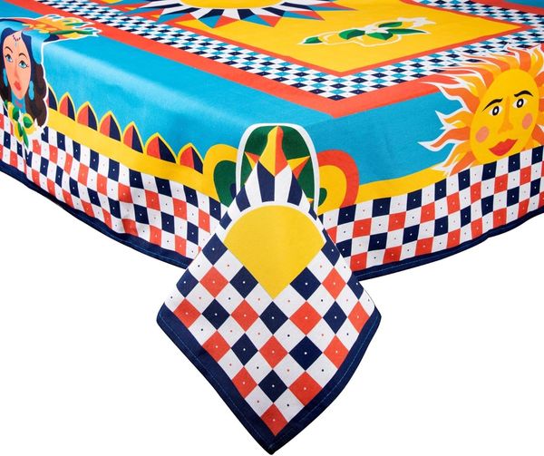 Excelsa Sicilian Rhapsody Tischdecke, rechteckig, 140x180 cm, Baumwolle, Polyester, maschinenwaschbar