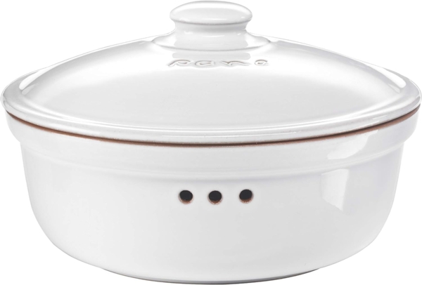 Römertopf Brottopf rund weiß