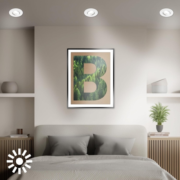 BRILONER - 3er Set EEK A LED Einbaustrahler 230V schwenkbar, je 2W bei 360lm und 50.000h Licht, neutralweißes Licht, LED Spot, flach, Deckenspots, Einbauleuchten, 68mm Lochmass, 90x24 mm (DxH), Weiß Bild 4