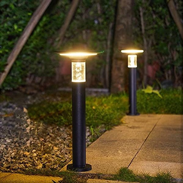 Arnusa LED Außen-Stehlampe Solar Sockelleuchte Wegeleuchte Pollerleuchte 55 cm Gartenlampe, Farbsteuerung, LED fest integriert, Warmweiß, Kaltweiß, 360 lm, Duo Color