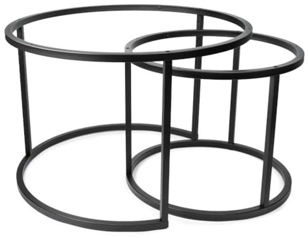 Prima-Online Tischgestell Rund Tischgestell Metallgestell Ø70 + Ø50cm Schwarz ohne Tischplatte