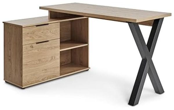Jahnke Eckschreibtisch X-CLUB C 40 E (1-St), Eckschreibtisch, wechselseitig montierbar, X-Gestell