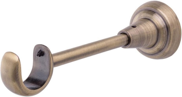 MDEKOR Gardinenstange Vorhangstange 19mm, 1-läufig, 1-läufig Wand oder Deckenmontage, 120 cm Antik Gold Bild 7