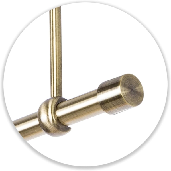 MDEKOR Gardinenstange Vorhangstange 19mm, 1-läufig, 1-läufig Wand oder Deckenmontage, 120 cm Antik Gold Bild 4